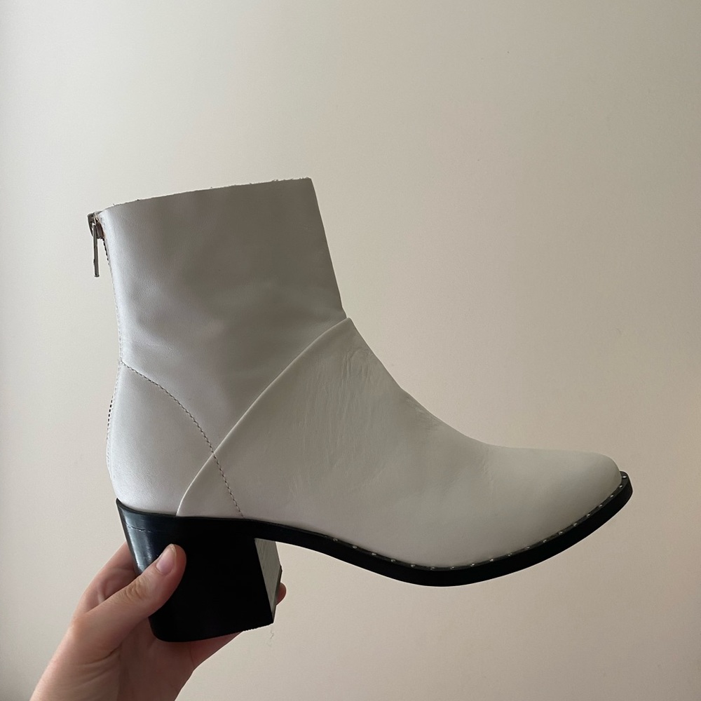 treasure and bond white ankle boots